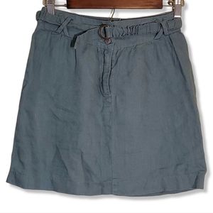 Urban Outfitters Kimchi  Blue Linen Blue Green Belted Mini Skirt
